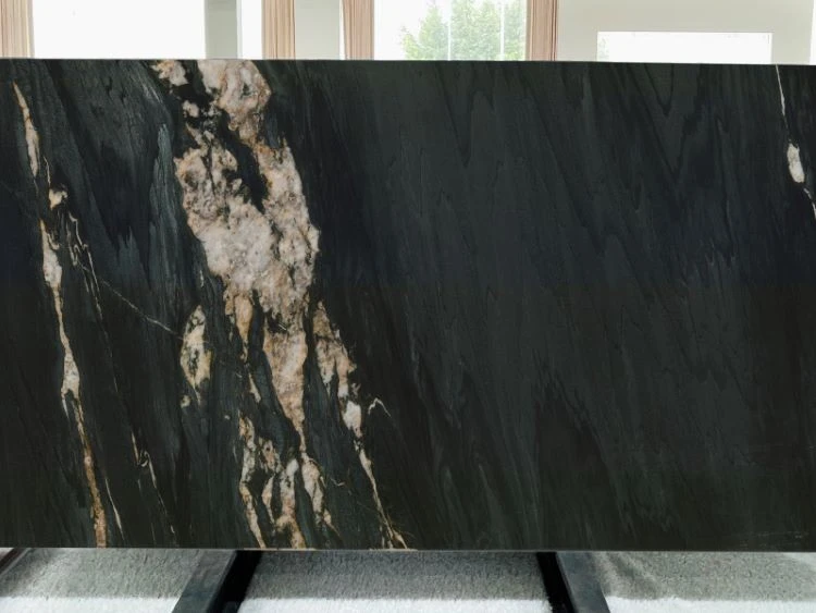 Suriname Black Titanium Black Granite Slab